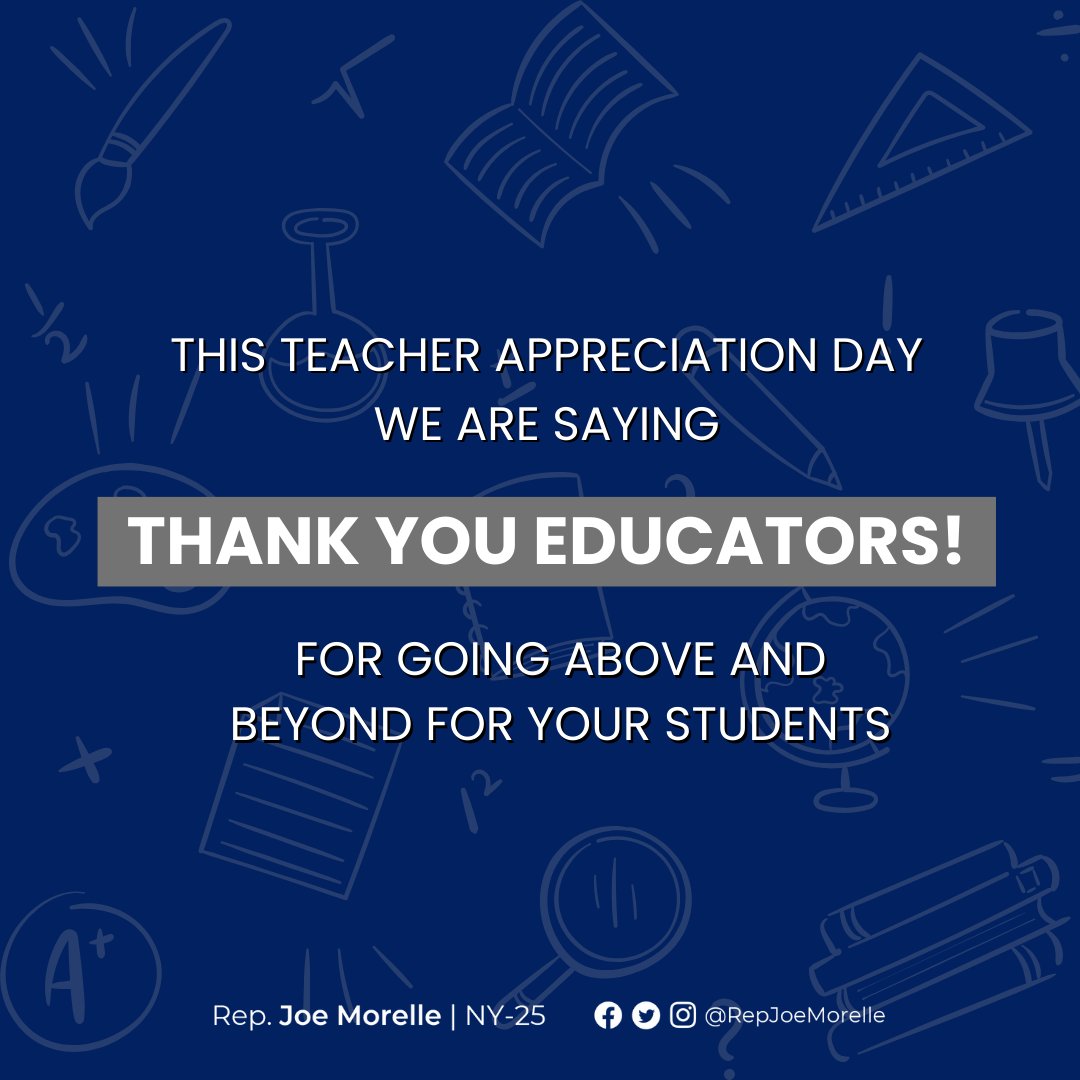 As the proud husband of a retired middle school teacher, I've seen firsthand the transformative impact educators have on our youth. On #TeacherAppreciationDay, I recognize the invaluable work teachers do. I'll never stop fighting for our schools and the support teachers deserve.