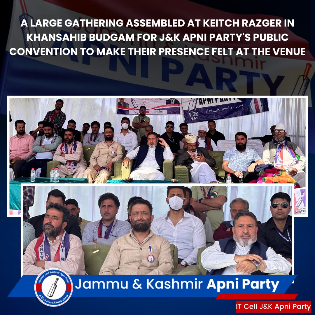 Apnipartyonline's tweet image. A Large Gathering Assembled At Keitch Razger in Khansahib Budgam For J&K Apni Party's Public Convention To Make Their Presence Felt At The Venue
#apniparty #sachkisiyasat #apnipartyapnabharosa