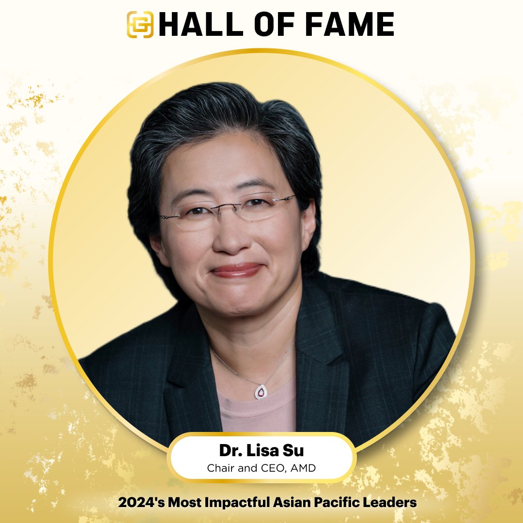 GoldHouseCo's tweet image. Dr. @LisaSu (Chair and CEO, AMD)

Learn more about our Hall of Famers &amp;amp; other A100 List Honorees at goldhouse.org/A100!

#APAHM #APIHM #GoldNewWorld #GoldExcellence #AsianExcellence #API
