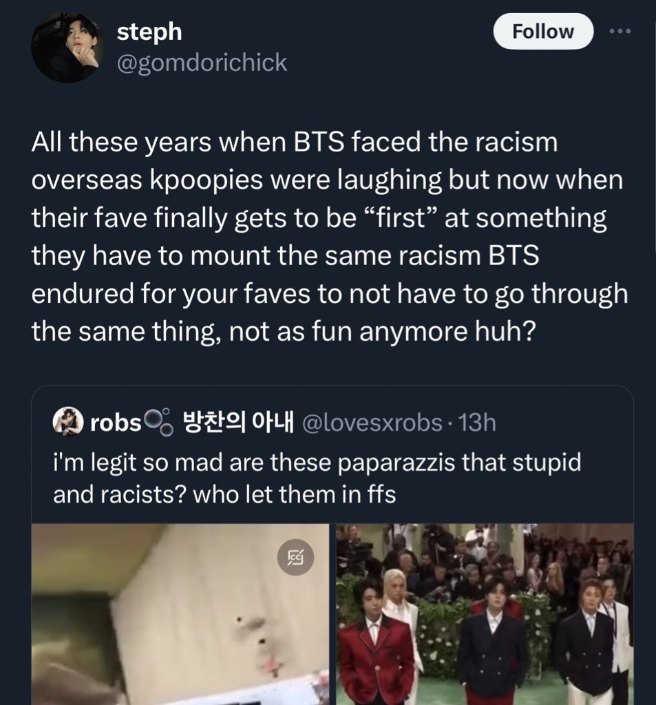 making racism a competition is actually the craziest thing i’ve ever seen, you people are obsessed with involving yourself in situations that don’t concern you it’s insane