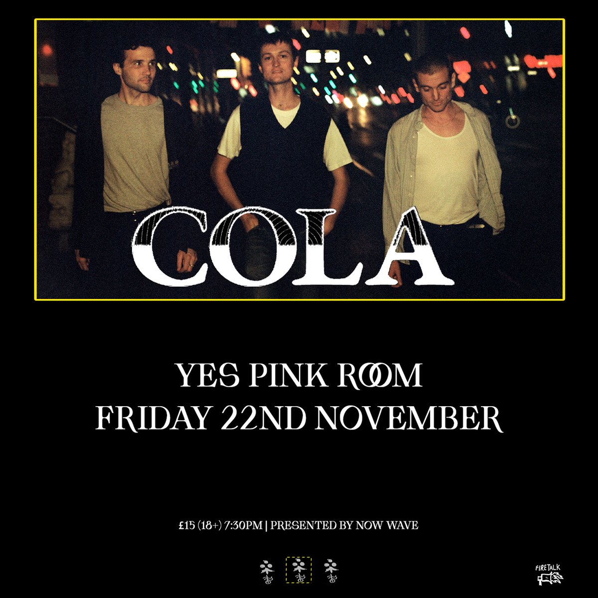 NEW SHOW... Montreal post-punk trio COLA return to Manchester on Friday 22nd November, performing at YES Pink Room. Tickets on sale Thursday at 10am seetickets.com/event/cola/yes…