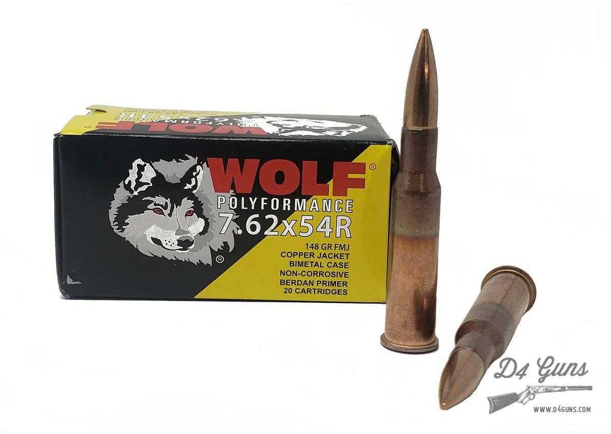 Get your Mosin-Nagant 'in business' with Wolf Polyformance 7.62x54R! Perfect for target shooting and practice, this ammo offers reliable performance at a dirt-cheap price. Stock up now and hit the range with confidence! #WolfAmmo #TargetPractice - gunbroker.com/item/1042367788