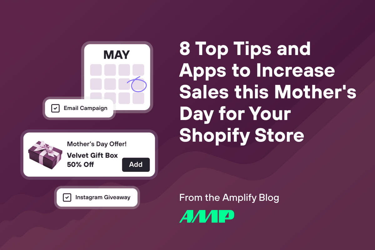 _useamp's tweet photo. Mother's Day is around the corner- how is your brand planning make the most out of this peak sales period? Check out our list of top tips and Shopify apps you need to AMP up your store and drive sales this Mother's Day: https://t.co/xoIYAEqLfd https://t.co/4kV1cK73ET