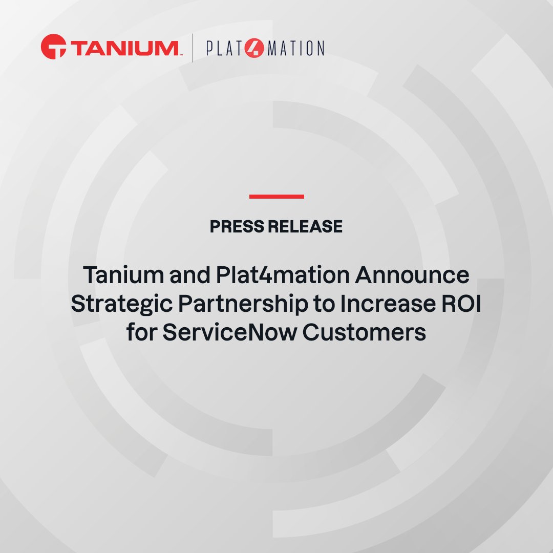 We’re excited to announce a new partnership with @Plat4mation — a global @ServiceNow partner in consultancy and implementation services. This strategic partnership will increase the value of combined investments for customers everywhere. Learn more ➡️ bit.ly/3QB7g5t
