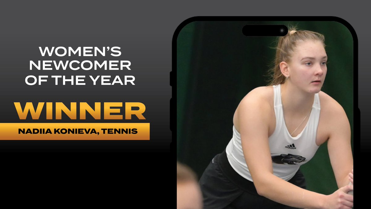Our First Athletic Award from Last Night's #GoldenPanthers2024 is the Women's Newcomer of the Year... which goes to Nadiia Konieva of @MKE_Tennis 

#ForTheMKE