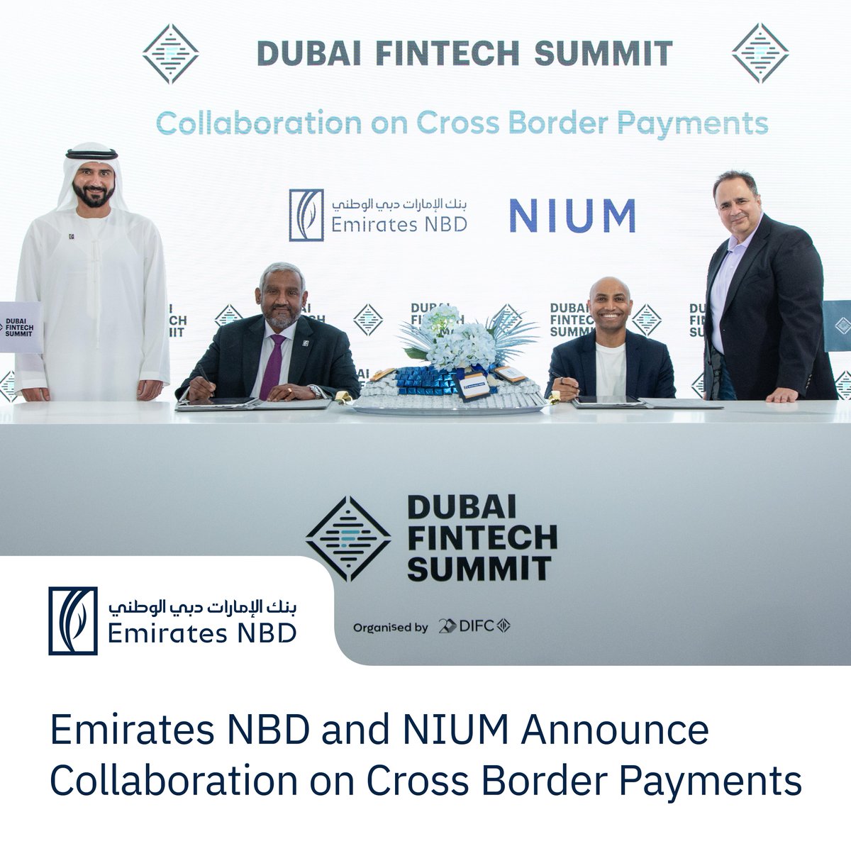 Breaking new ground in financial services together during the Dubai FinTech Summit 2024. We are pleased to announce our partnership with NIUM to revolutionize cross-border payments in the Middle East. This strategic (cont) ms.spr.ly/l/6012Ypi8y