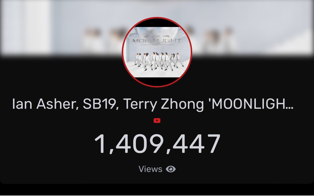 SB19 YouTube Updates 🔐 1,409,447 views Moonlight has now surpassed 1.4M views on YouTube. SB19 GOES INTERNATIONAL @SB19Official #SB19 #MoonlightNumber3inChina #MOONLIGHTonMASSIVE40_UKChart