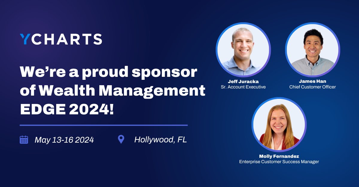 YCharts is thrilled to be attending #WealthManagementEDGE 2024! Visit our kiosk to meet the team and explore our innovative Proposals tool, designed to empower you in creating personalized reports📑 that spark dynamic conversations💥 and fuel AUM growth🚀 #WealthStack #WMEDGE…