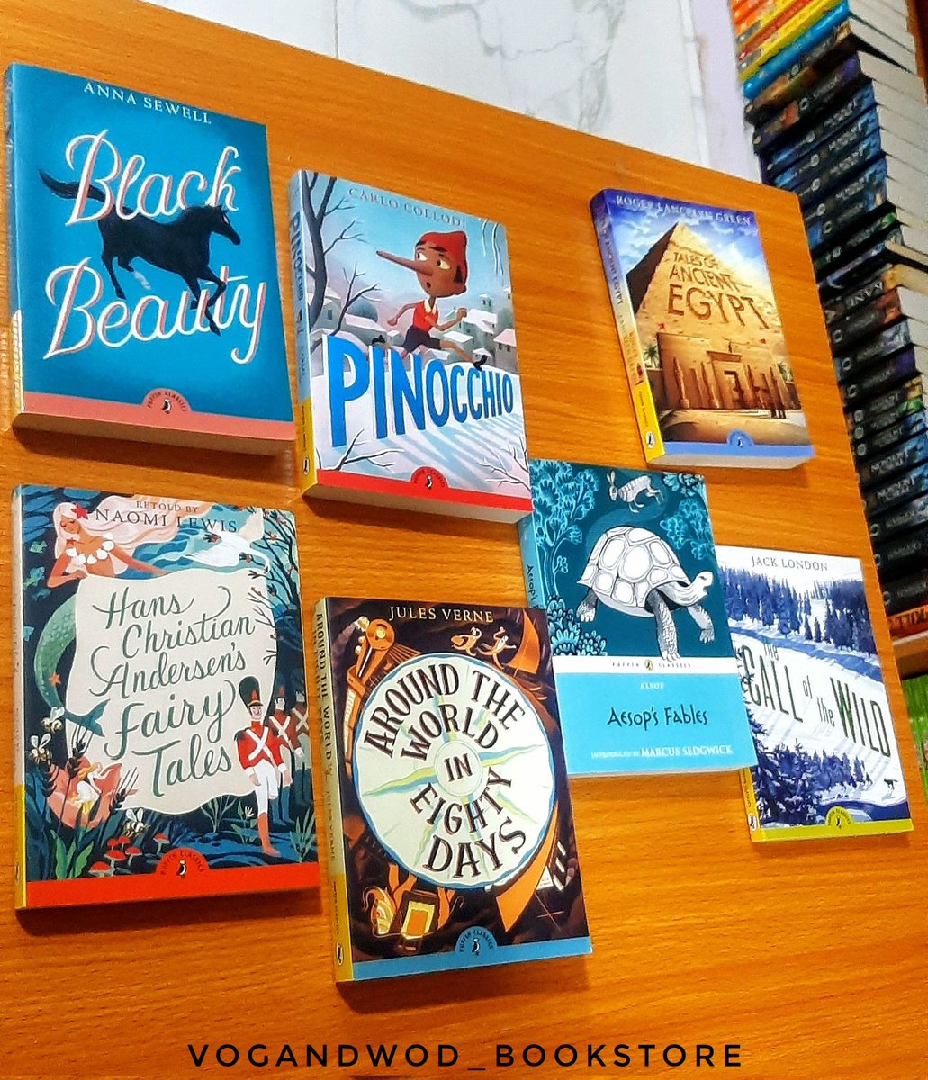 Tuesday reads for kiddies and young adults from penguin classics Black beauty Pinocchio Tales of ancient Egypt Hans Christian Anderson's fairy tales Around the world in 80 days Aesop's fables Call of the wild and more.......