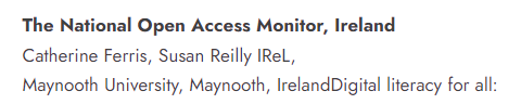 We're looking forward to the @CONULconf, where IReL will be delivering a workshop on plans to grow OA in Ireland (in line with the @norfireland action plan); and presenting a poster on our partnership with @OpenAIRE_eu to build the Irish OA Monitor
