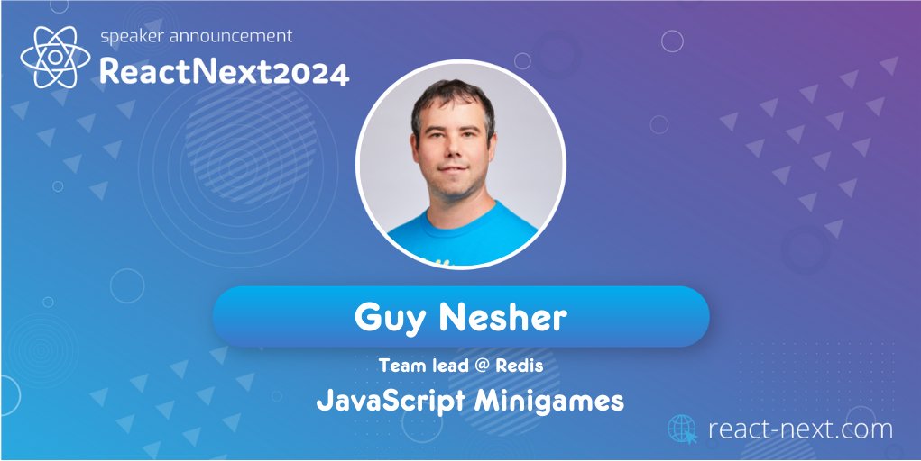 We are proud to announce that @NesherGuy , Team Lead at @Redisinc , will be speaking at #ReactNext24! See the full agenda at www.react-next.ccom