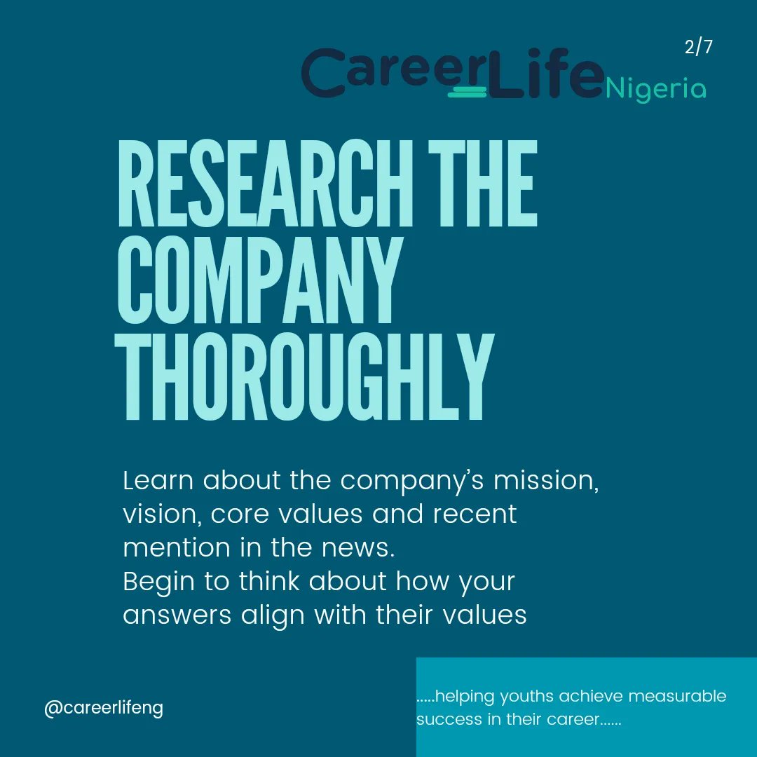 careerlifeglobe's tweet image. So you just got an interview invite and unsure how to prepare?
This post will equip you to properly take advantage of the opportunity to land your dream job.
If this has been helpful, like and share!
#interviewguide #interviewtips #interviewprep #careertip #careercoach #career