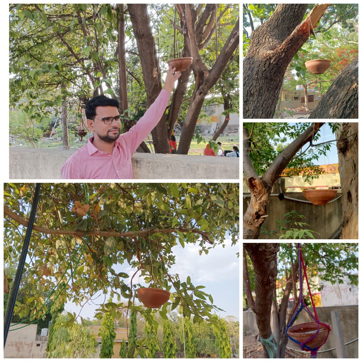 Cm_sunari's tweet photo. पक्षियों के लिए पेड़ों पर परिंडे एवं दाने की व्यवस्था की गई। सभी लोगों से निवेदन है कि मूक प्राणियों की सेवार्थ अपना योगदान अवश्य करें।
#परिंडे https://t.co/mn3khpU1OJ