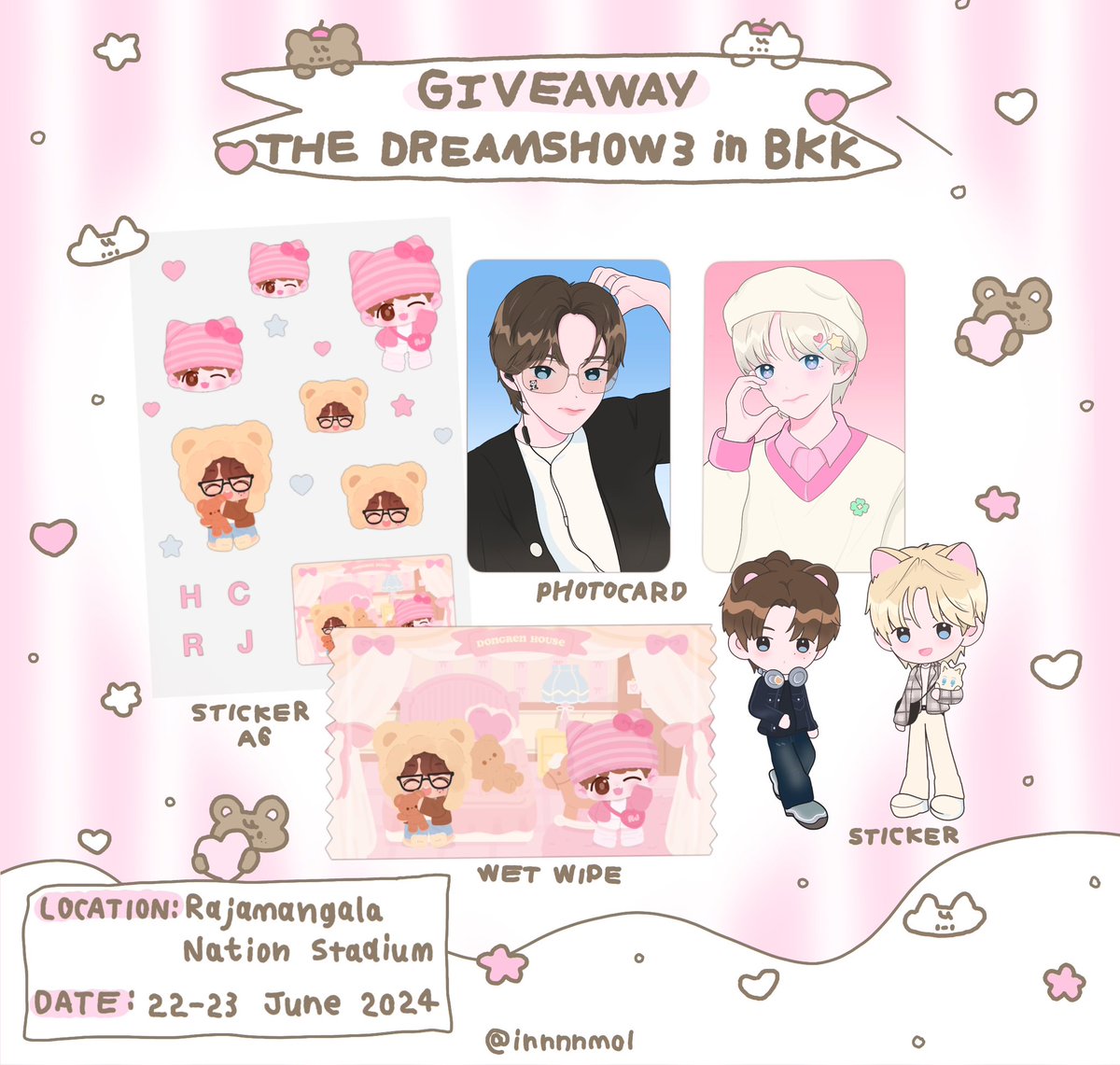 𝗧𝗛𝗘𝗗𝗥𝗘𝗔𝗠𝗦𝗛♡𝗪𝟯 𝗶𝗻 𝗕𝗞𝗞

H🐻echan set & R🦊njun set
(choose one set)

date : 22-23 June 2024 
location/time : tba 

♡ rt & show this tweet ♡

#NCTDREAM_THEDREAMSHOW3_in_BKK