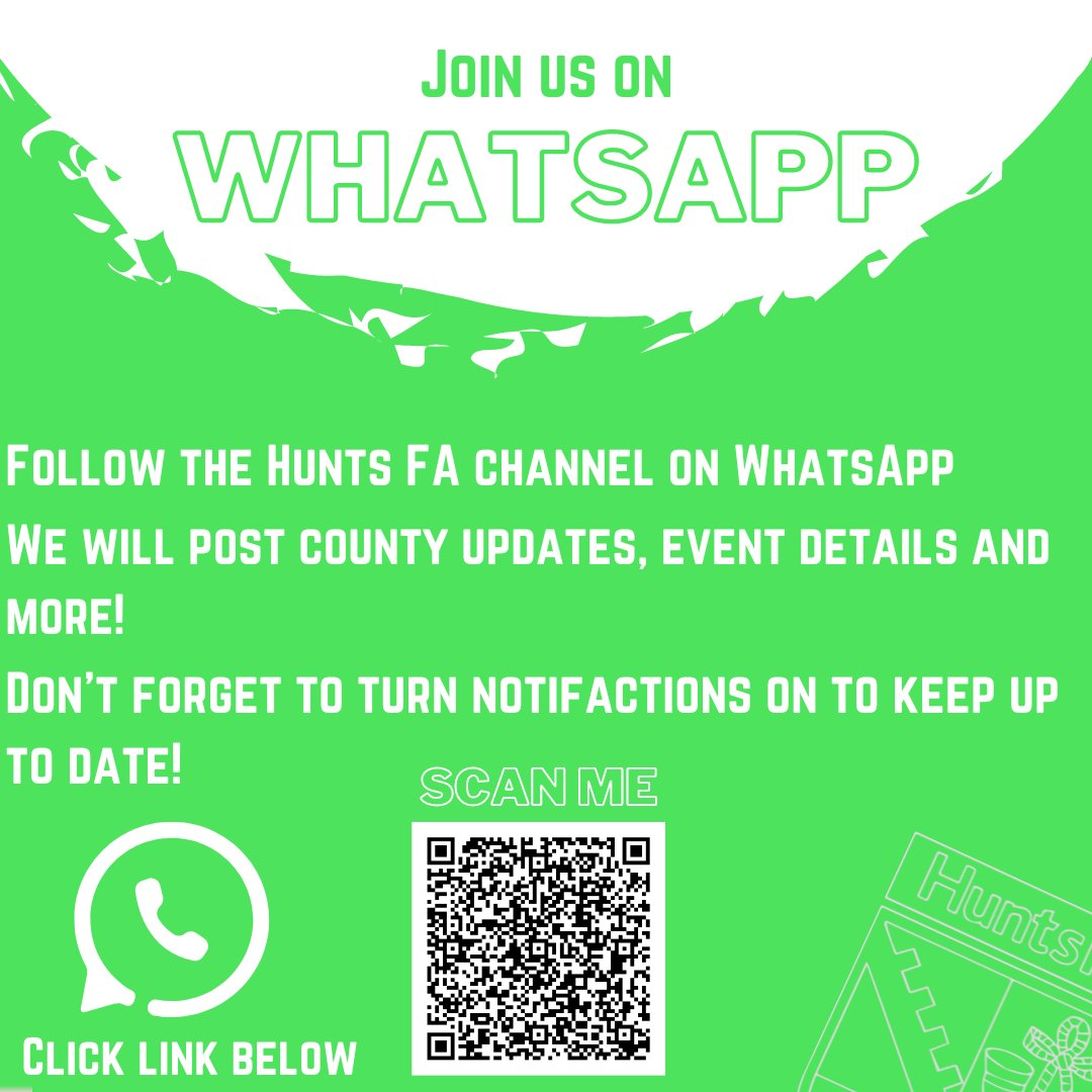 Join us on our Hunts Fa Whatsapp channel. Click link below to join - shorturl.at/bsuDE @PDFLUK @Hunts_YL