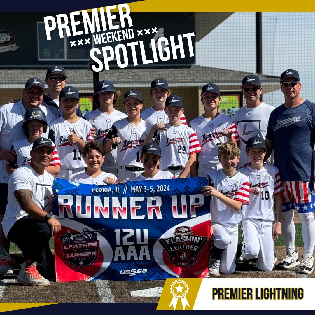 Congrats to our Premier Lightning 12U for taking a Runner Up finish at the Leather & Lumber Classic! That’s another championship series for these boys, and they continue to develop and compete!