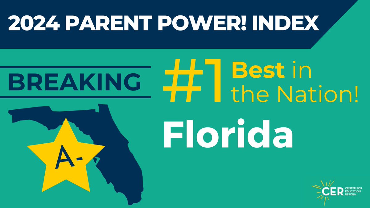 Florida gives more power to parents than any other state to ensure their kids’ get the education they deserve. #PPI24 #ParentPower
parentpowerindex.edreform.com

@RonDeSantis
@CommMannyDiazJr
@optimaclassical 
@CREATEClassroom 
@gstarschoolarts 
@cceflorida