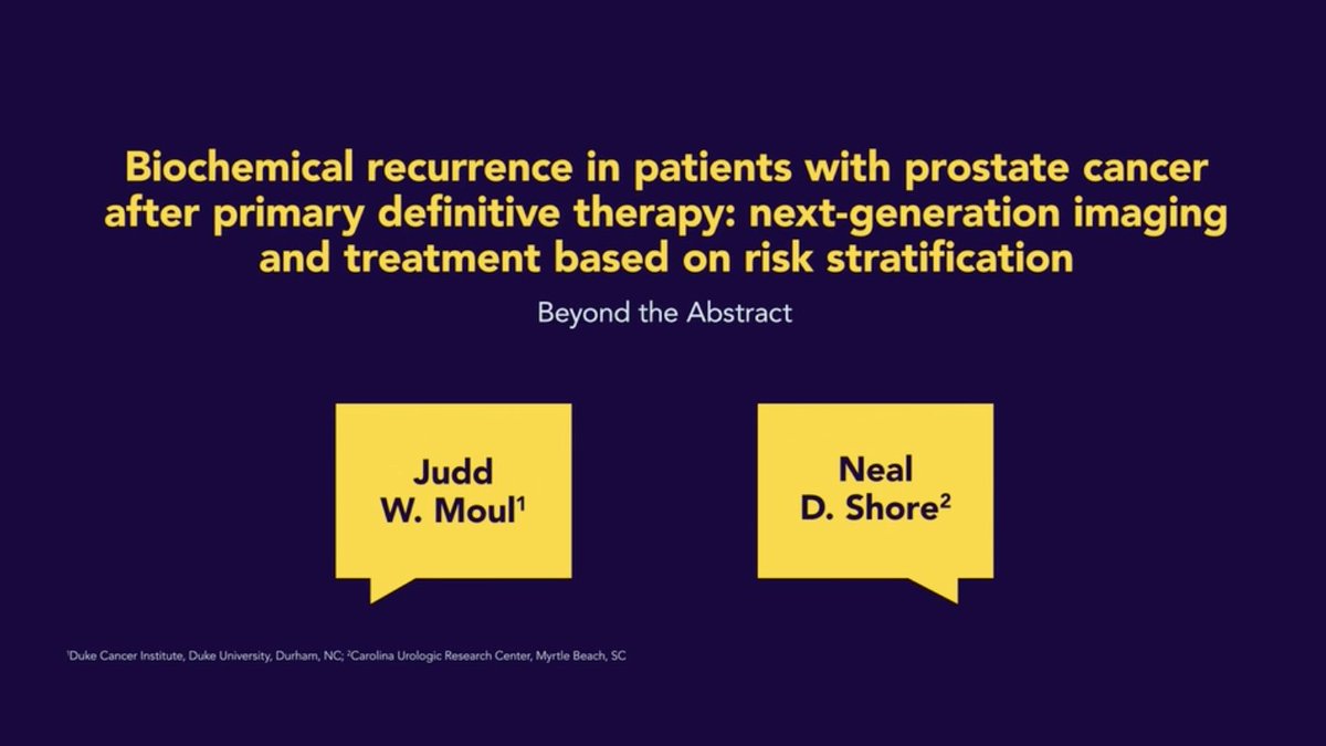 Biochemical recurrence in patients with #ProstateCancer after primary definitive therapy: Next-generation imaging and treatment based on risk stratification. #BeyondTheAbstract with @JuddMoul @DukeCancer and Neal Shore, MD, FACS @CURCMB on UroToday > bit.ly/3T8cjea