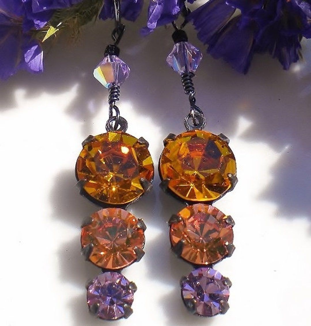 Vintage Topaz Peach Amethyst earrings adorned with Austrian Czech crystals in a stunning design. Add a touch of elegance to your look with these exquisite earrings. ✨ #VintageJewelry #CrystalEarrings #bmecountdown buff.ly/4a0x5Tx