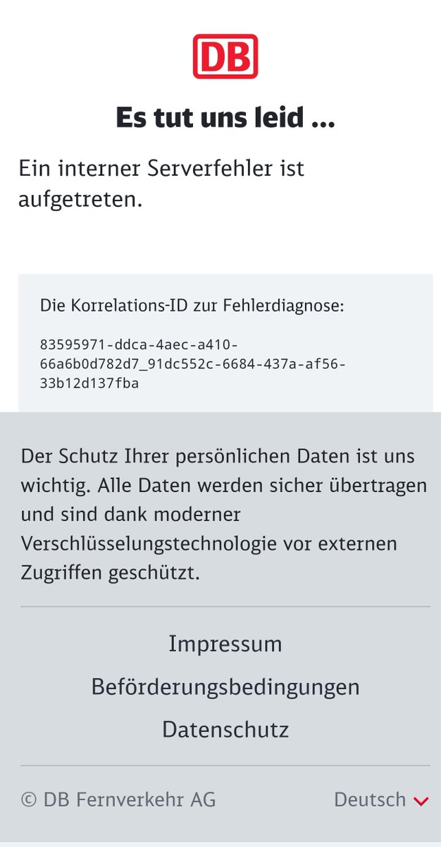 Liebe @DB_Bahn, ich möchte mir das Deutschlandticket über die App kaufen, jedoch gibt es wohl eine Störung? Ich habe einen Gutschein, den ich einlösen möchte und der nur noch bis heute gültig ist. 🙈 Ich habe schon mehrfach versucht. 
Was soll ich nun tun?