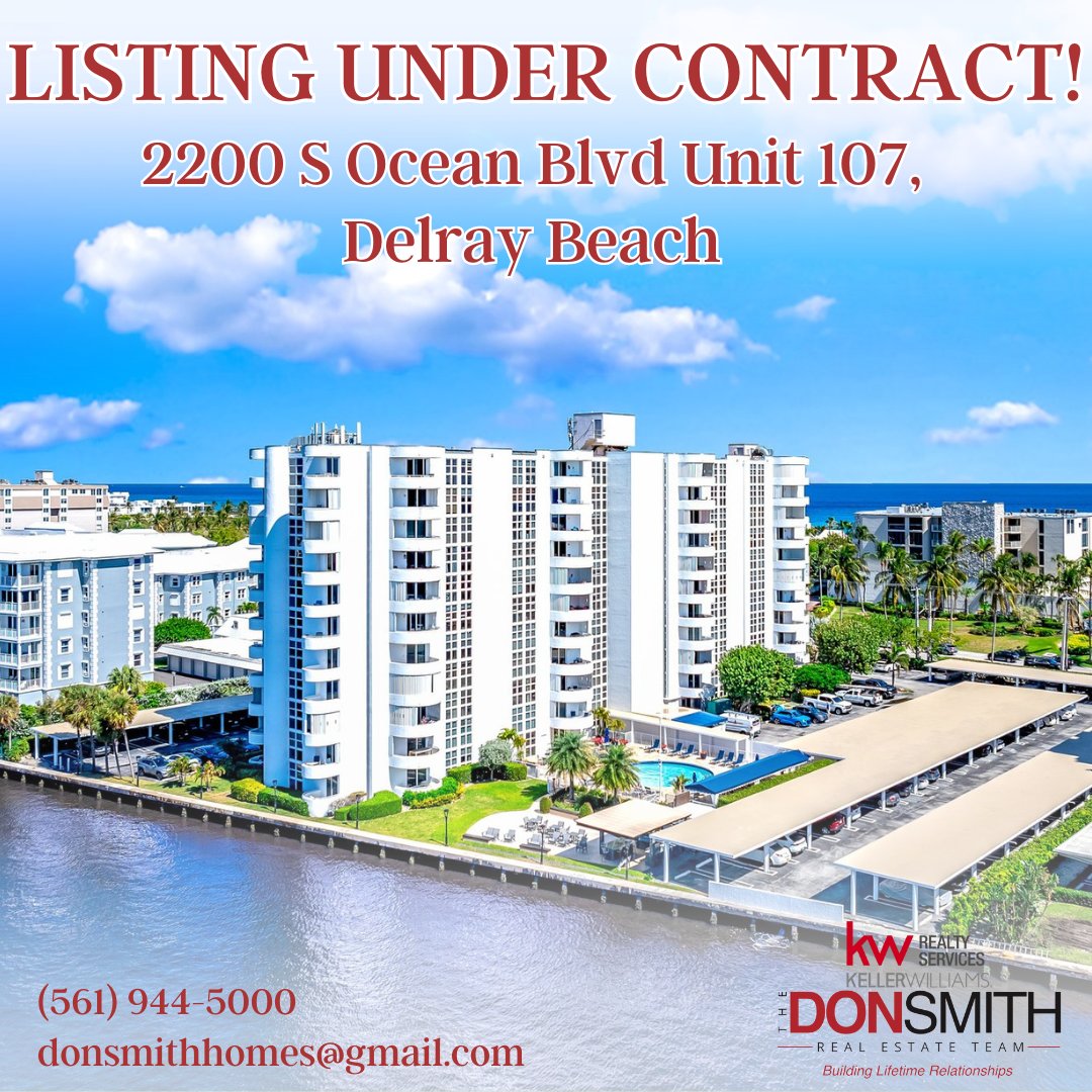 This stunning 2/2 at Coastal House is now under contract! Worry not - we have others! Reach out today for us to help you find your piece of South Florida sunshine! ☀️🏖️

#TheDonSmithRealEstateTeam
#SeeSoldSignsSooner
#KellerWilliams
#KW 
#DelrayBeach
#CoastalHouse