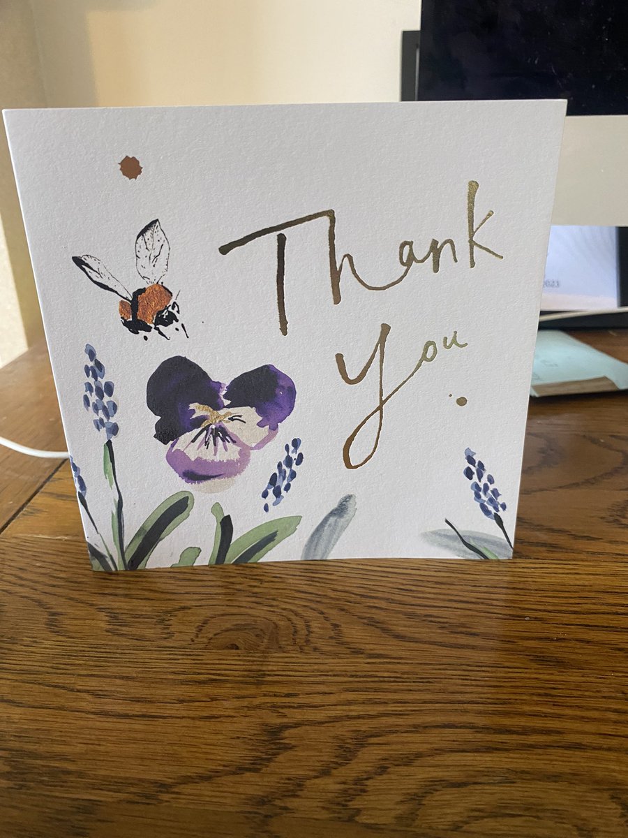 Brightened my morning after a busy bank holiday to receive this lovely thank you card from @LauraSeebohm 💜 #perinatalmentalhealth