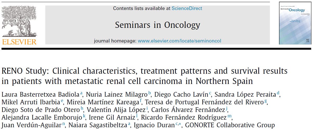 RENO is a retrospective #observationalstudy that describes the clinical characteristics, treatments, and health outcomes of patients with #metastasicrenalcellcarcinoma in Northern Spain.⁣ @ApicesSpain has collaborated in this study in data management and statistical analysis.