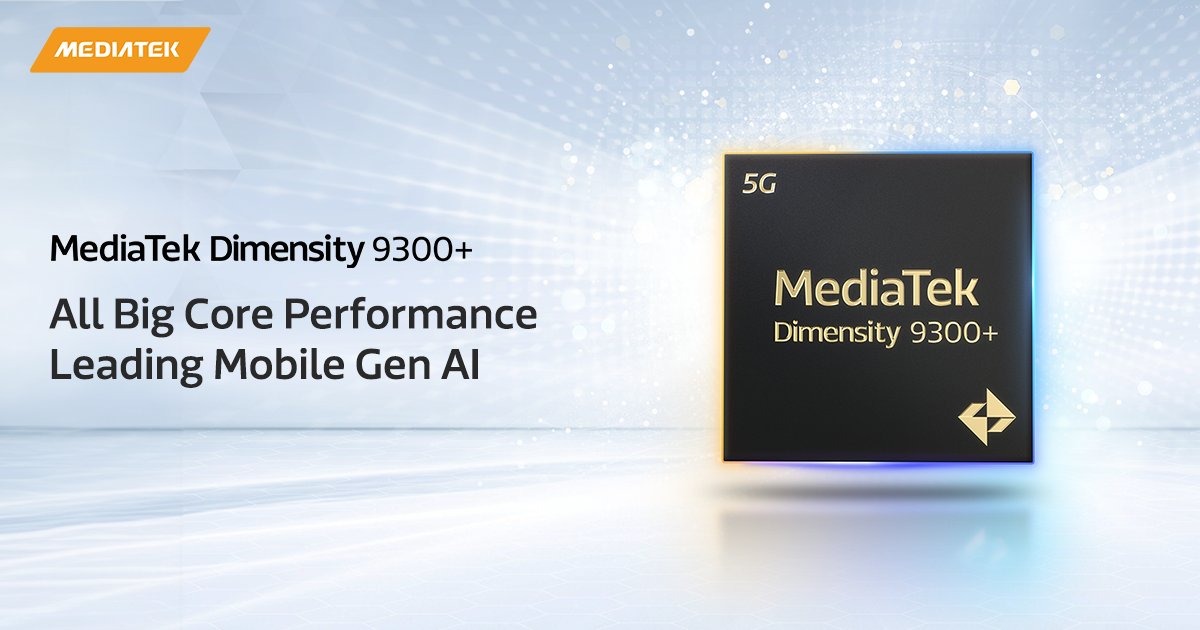 Get ready for All Big Core performance & leading mobile gen AI with MediaTek Dimensity 9300+. Unlock next-level performance with increased clock speeds (3.4GHz), best-in-class #GenAI engine, Arm Immortalis G720 GPU, HyperEngine: MAGT & NOS & more. bit.ly/3WxYitO
