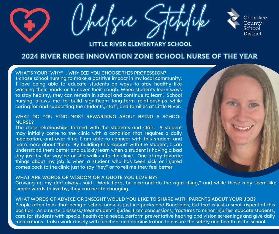 National School Nurse Day is May 8, 2024, and this week, we will introduce you to CCSD’s 2024 Innovation Zone Nurses of the Year! Stay tuned as we highlight our winners each day. Thank you to all CCSD nurses for the care you provide daily to our students and staff! #CCSDfam