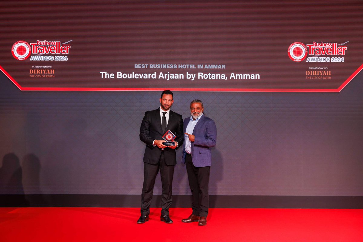 We are proud to announce that The Boulevard Arjaan by Rotana has been awarded by the Business Traveller Middle East as the 'Best Business Hotel In Amman'. 

#RotanaHotels #TheBoulevardArjaan #BusinessTraveller #BusinessTravellerAward #BestBusinessHotel #BusinessHotel #AmmanJO