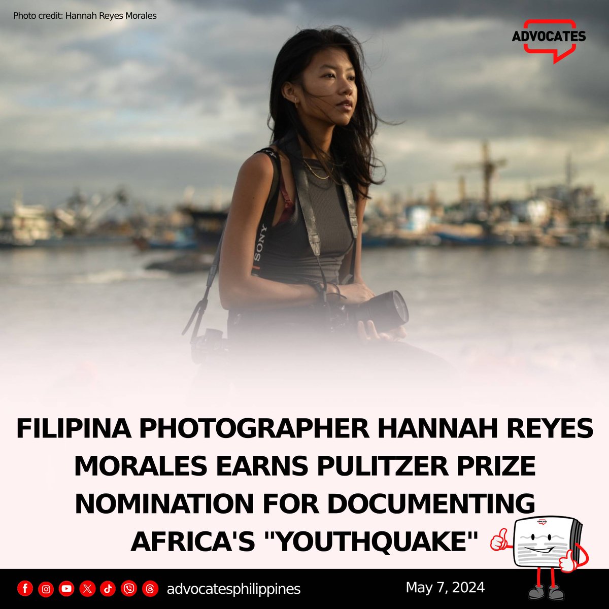Filipina photographer Hannah Reyes Morales has been nominated for a prestigious Pulitzer Prize in the Feature Photography category for her captivating series of photographs, which shed light on the burgeoning 'youthquake' sweeping across Africa.

Read: advocatesomi.com/2024/filipina-…