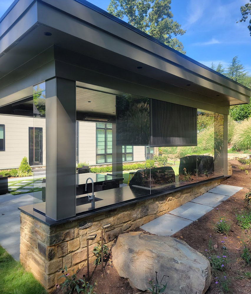 Spring is here there is a beautiful way to utilize glass in your outdoor entertaining! Consider adding a bit of glass to your outdoor pavilion. It keeps the wind effect low and may eliminate those pesky bugs. Call ABC Glass and Mirror at 703-257-7150! #customglass