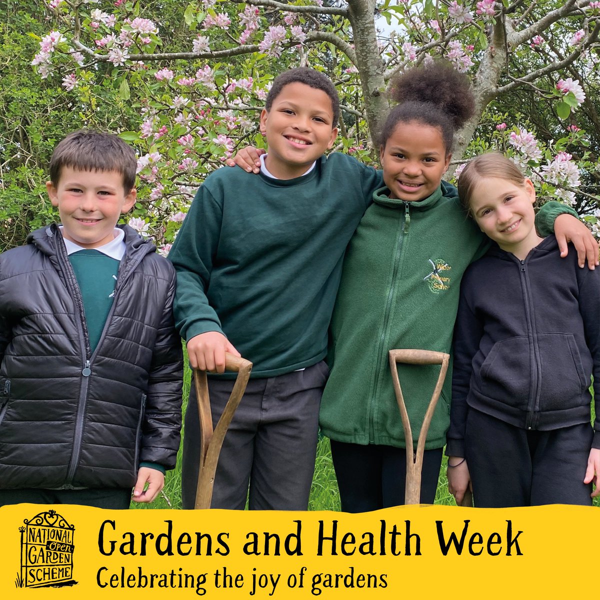 Each year our funder, @NGSOpenGardens publish a beautiful booklet to mark #GardensandHealth Week, celebrating the joy of gardens and gardening. 
Read more here👉: indd.adobe.com/view/646bb23c-… #gardensaregoodforyou #gardensopenforcharity