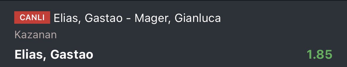 Mager önce 4 maç sayısından bitiremedi sonra da maç için servis atarken kırdırıp seti verdi. Bu moralle Elias kazanmalı, canlıda Stake 8 Üyelik: bit.ly/SportsGiris