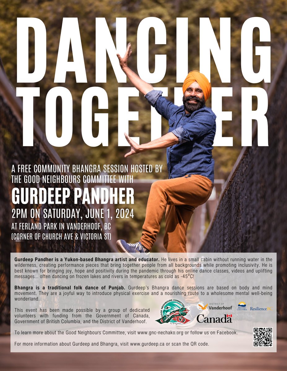 I am coming to beautiful Vanderhoof (BC) to dance together for joy, hope, positivity, and to build cross-cultural bridges. The free event will take place at Ferland Park, Vanderhoof, situated at the intersection of Church Ave and Victoria Street, at 2 PM on June 1, 2024. If you…