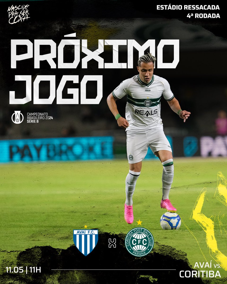 O Coritiba volta a campo no sábado (11) contra o Avaí. Lembrando que as experiências para o Sócio Coxa já estão disponíveis no Goleada. #NascidoPraSerCoxa