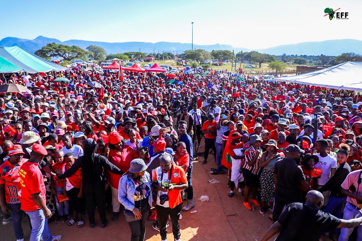 [IN PICTURES]: President @Julius_S_Malema addressing the EFF Community Meeting in Bushbuckridge this afternoon. Our people agree to remove criminals and haters of Black people in positions of power. #MalemaForSAPresident