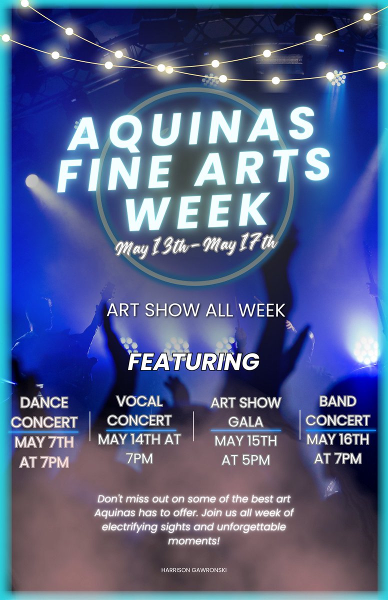 Aquinas Fine Arts Week begins next week, May 13th – May 17th. We are kicking things off a few days early with the Spring Dance Concert tonight at 7:00 p.m. in the Thomas F. Bell '57 Auditorium! Admission is free! Enjoy a night of captivating performances @AQAlumni @AQ__Athletics