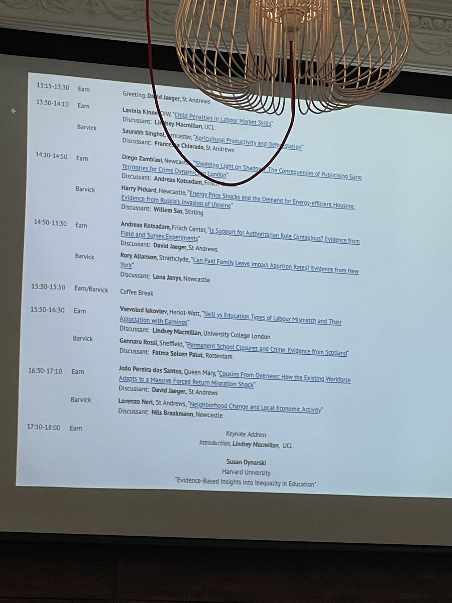 Exciting schedule for our Third Annual Scottish and North England conference on Applied Microeconomics at Crieff Hydro in Perthshire 🏴󠁧󠁢󠁳󠁣󠁴󠁿, including the one and only @dynarski keynote @DavidAJaeger @NBraakmann