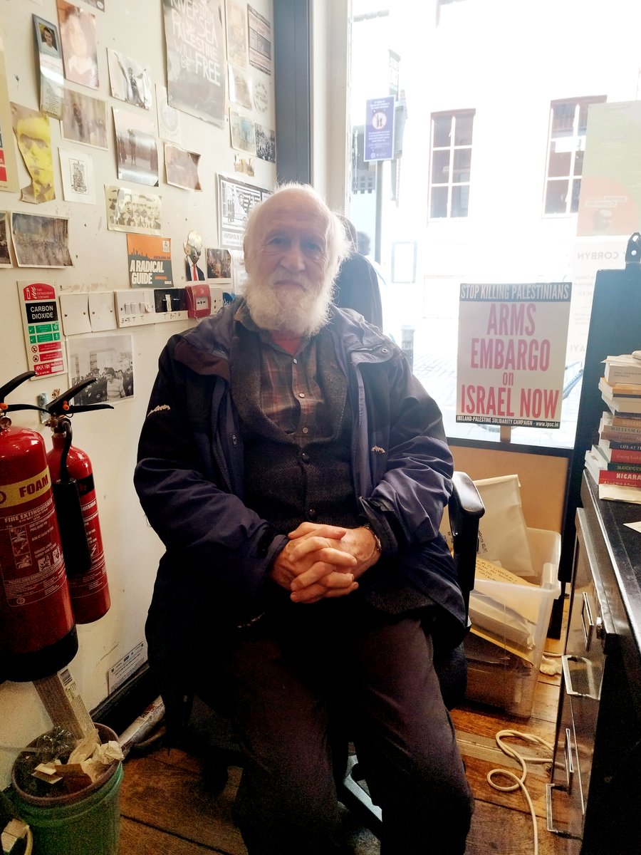 A visit from stalwart of the Irish communist movement & volunteer of the shop for decades. Sean Edwards was a founding member of the Irish Anti Apartheid Movement, Irish Anti Nuclear Movement, Dublin Housing Action Committee & Ireland Palestine Solidarity Campaign to name a few✊