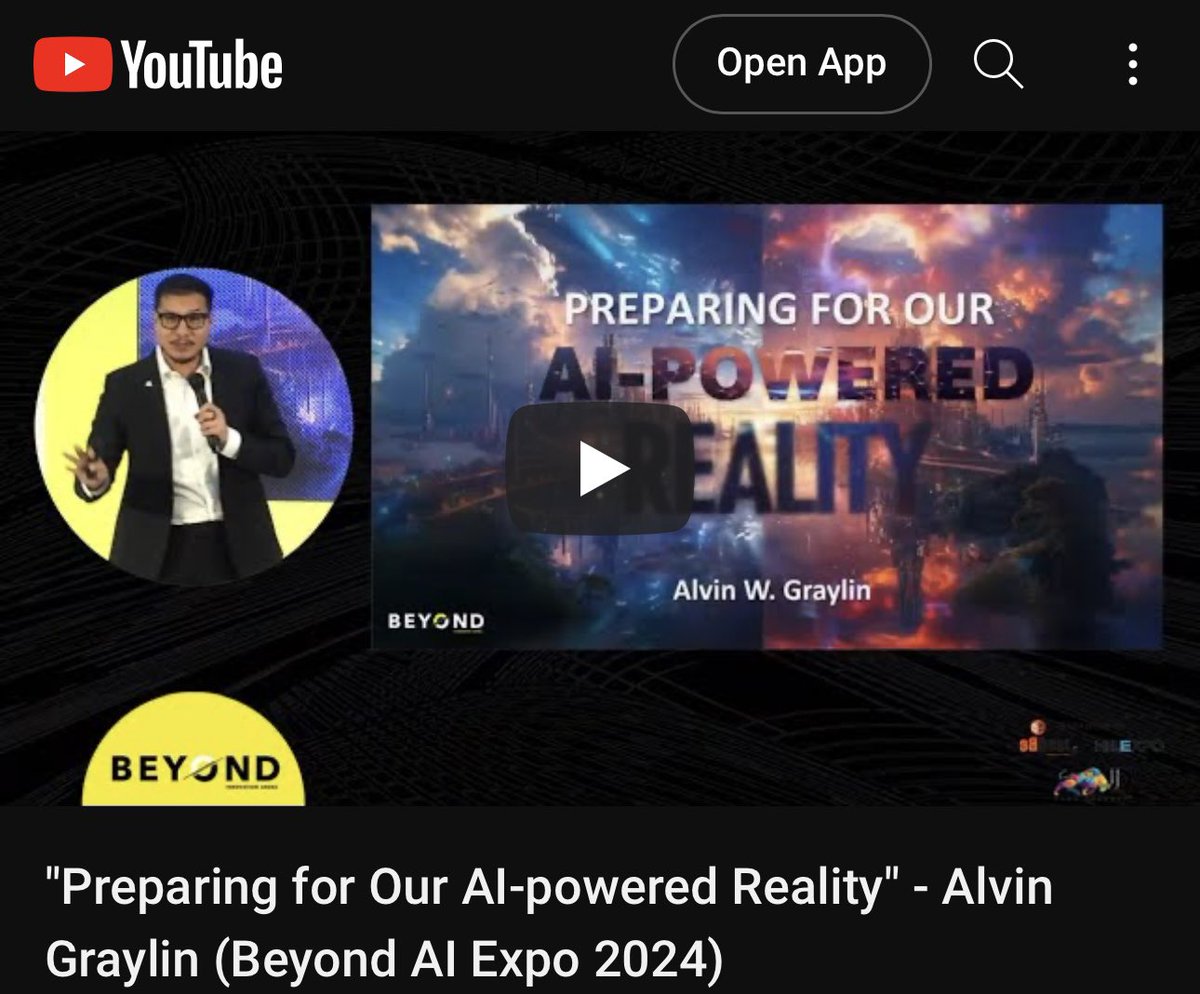 Recording of my talk last week at @beyondtechexpo discussing the realities of what's coming with #AI and #XR, debunking some common myths in the space and describing how we can all better prepare so as to improve the chances of a positive outcome. The 30-minute talk is followed…