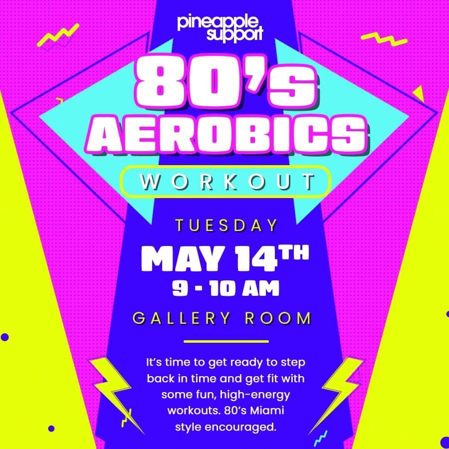Get ready to break a sweat and bust a move with <a href="/PineappleYSW/">Pineapple Support</a> at <a href="/XBIZ/">XBIZ</a> Miami for an 80's style workout. 
Step back in time and get your heart pumping with high-energy exercises. 
80's themed workout gear is highly encouraged! 
Sponsored by fanshop.app