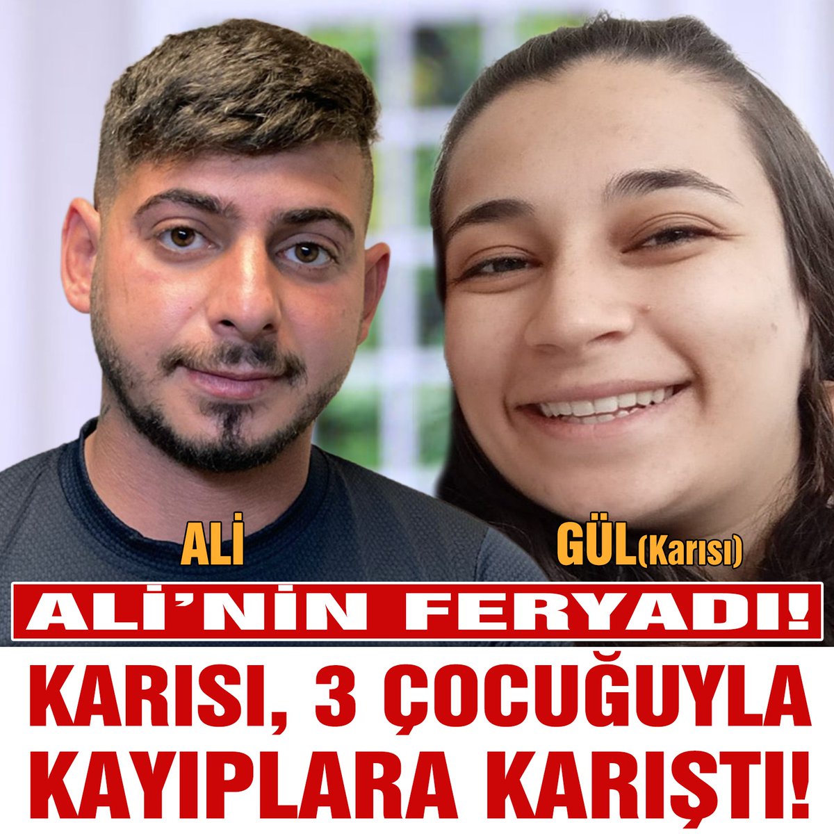 ALİ'NİN FERYADI! KARISI, 3 ÇOCUĞUYLA KAYIPLARA KARIŞTI!

WhatsApp Hattımız 👇🏻

📌 0 545 746 25 25

#YalnızDeğilsiniz #EsraErol