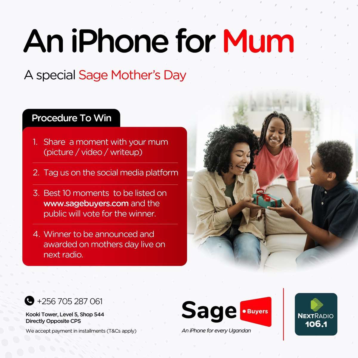 GIVEAWAY TIME GUYS! 📢📢📢

Participate and stand a chance to win yourself an iPhone 15 from @sagebuyer s.
#sagemothersday || #nextmothersday

Simply Follow the procedure as follows.👇