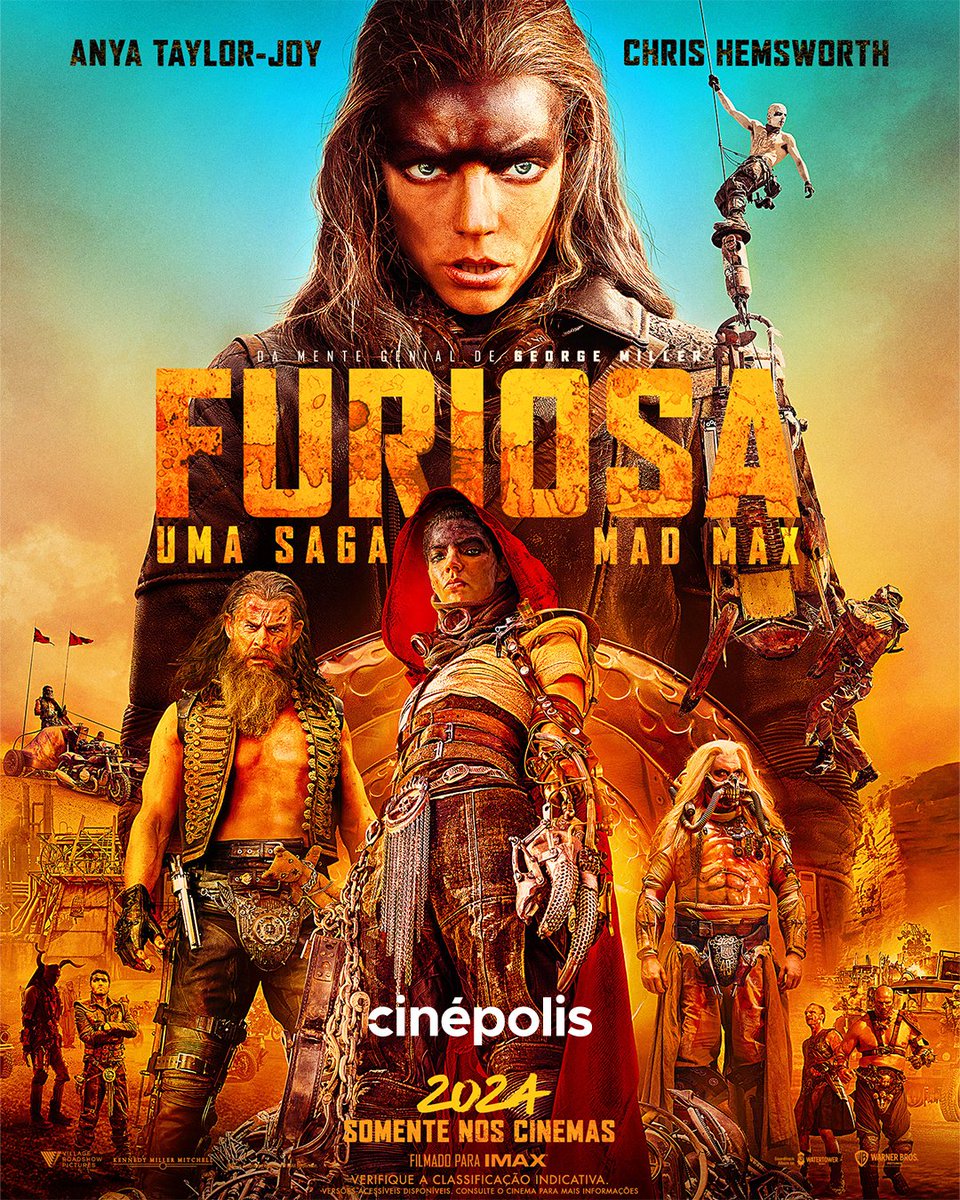 COMPRE JÁ seu ingresso no link da bio para #FuriosaFilme!

Vem aí a história de origem da guerreira renegada #Furiosa e sua jornada até se juntar a Max!

Estreia dia 23/05!

Cinépolis. Você nunca viu cinema assim!

#UmaSagaMadMax
#FuriosaNaCinépolis