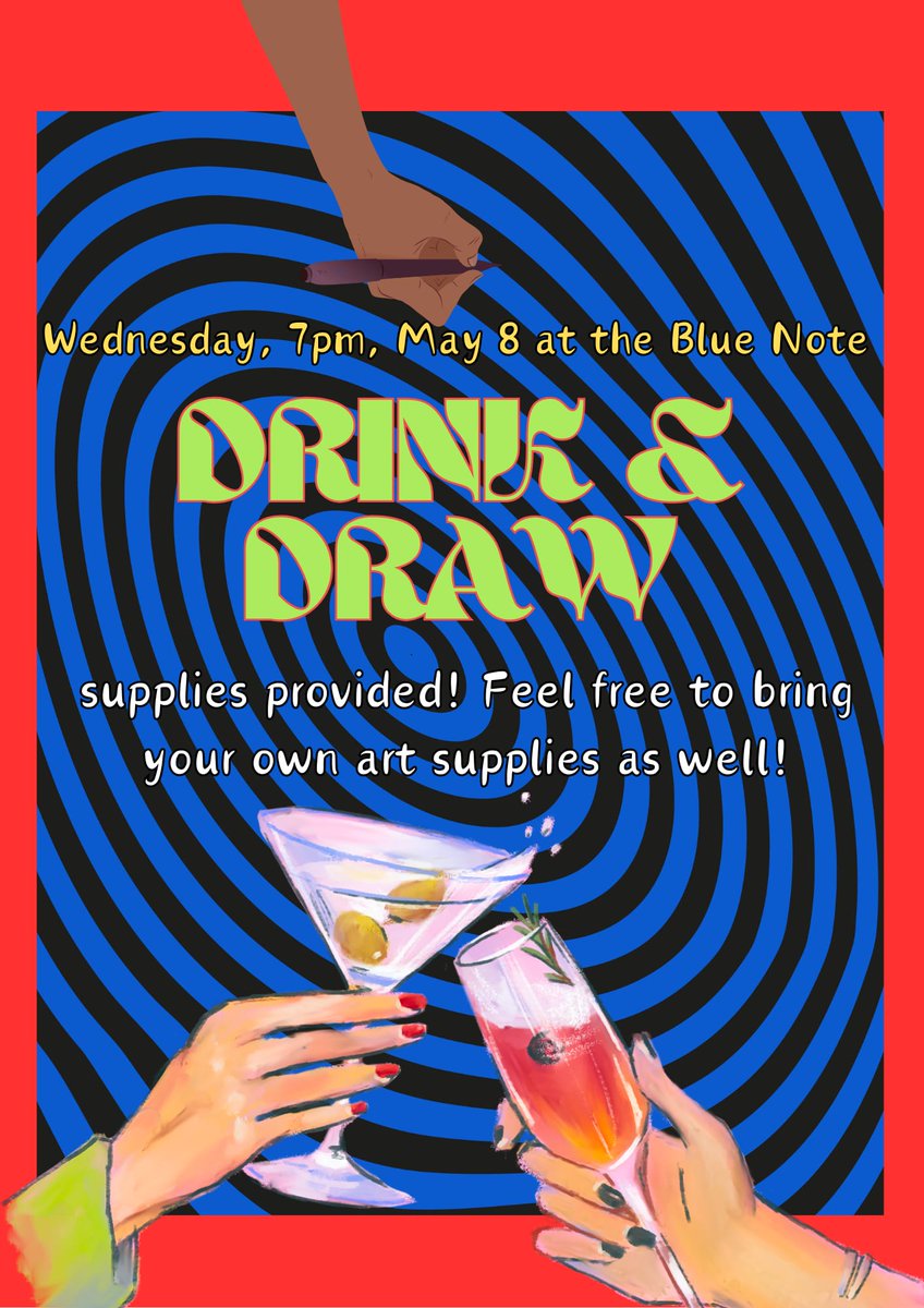 There's a new hobby night starting in the @GalwayNote this week! 🤩✨👇 Drink & Draw kicks off Wed 8th of May at 7pm and it's FREE! All Levels welcome with supplies provided or you can bring your own🎨✏️ A chilled evening to hang with like-minded folks and have a drink or two!