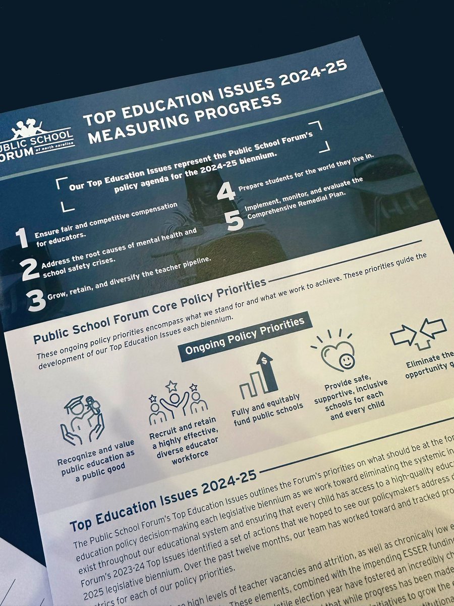 ,@theNCForum’s senior policy director Dr. Lauren Fox reshares Top 5 education issues for the 2023-2025 biennium, noting none of the issues have been adequately addressed but “there’s still hope” during this 2024 legislative short session. #EggsAndIssues24 #nced