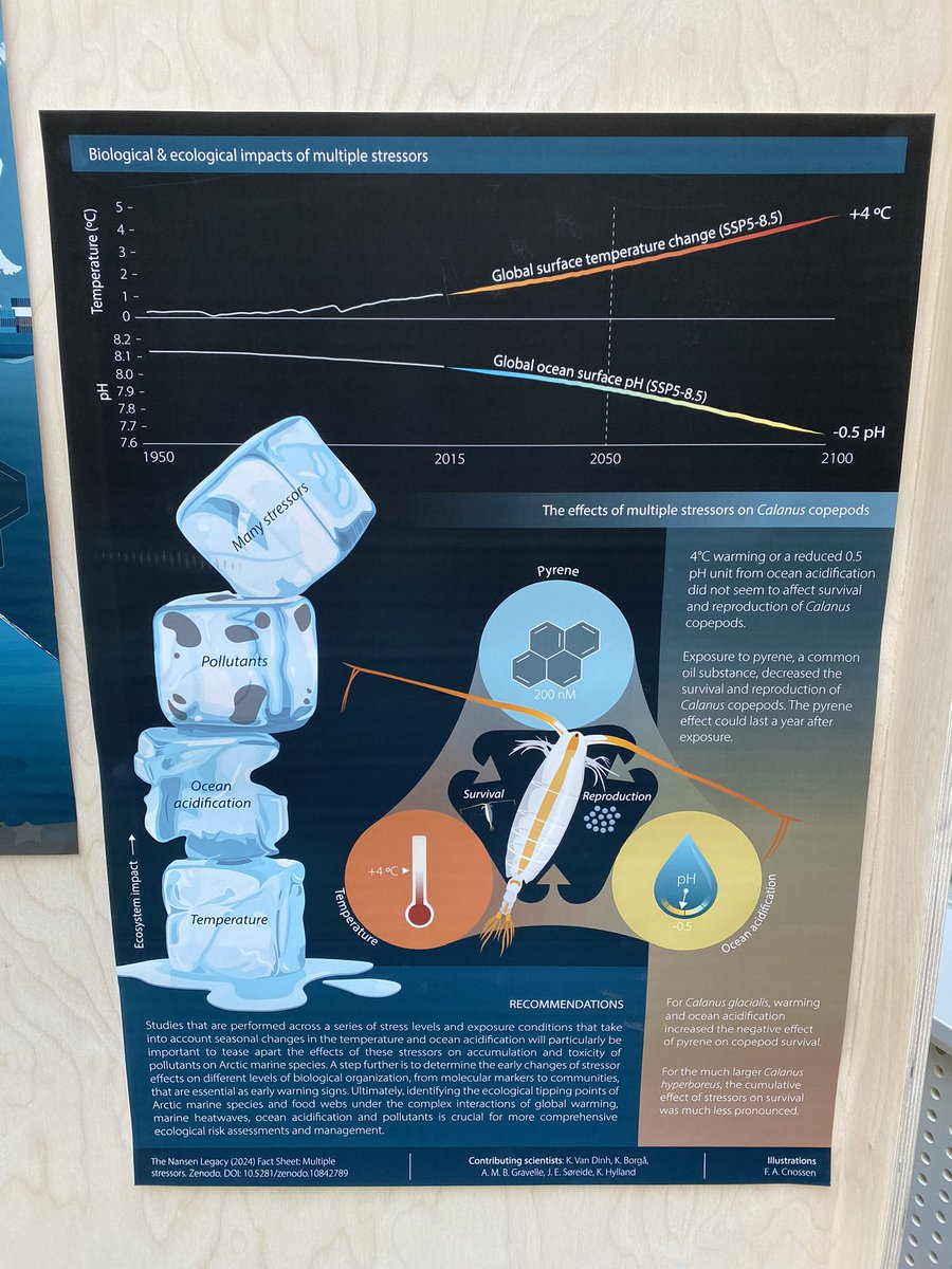 Happy to see our Fact Sheet on #Multiple_stressors impacts on #Arctic Calanus copepods at the hall of Fram Center :)