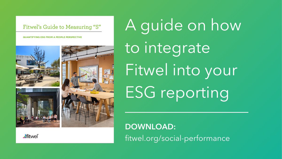 Based on exploration and analysis of academic research, leading ESG frameworks, and interviews with leading stakeholders, the @Fitwel Guide to Measuring “S” outlines key areas and metrics for quantifying the “S” in ESG reporting. Download the guide today: ow.ly/zpsg50R6lKm