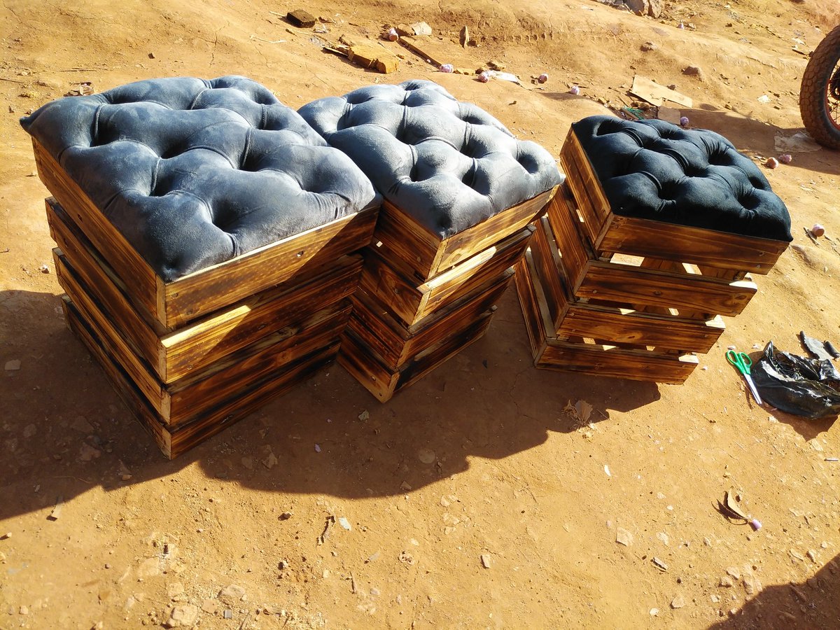 Dm @dudu_interiors for these nice pallete Poof's each @ 40k 3 pieces @ 110k WhatsApp +256756428629....